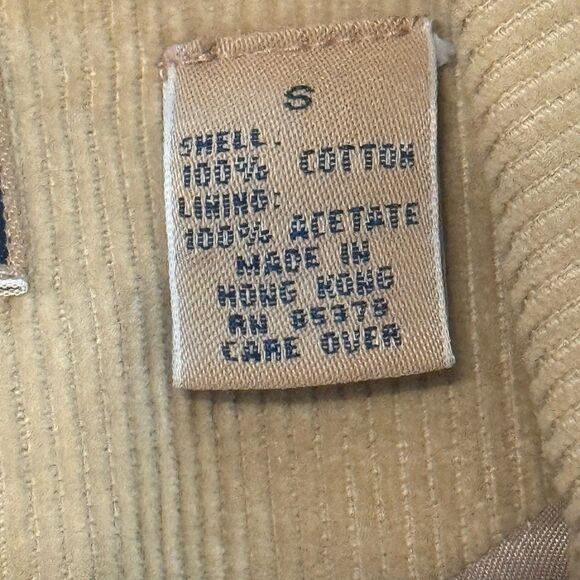 AT Denim Corduroy Jacket Women's Tan Mid Length Size Small Button Front - Picture 7 of 13